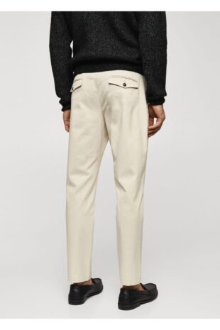 شلوار خاکستری فاق نرمال مردانه مانگو 67000637