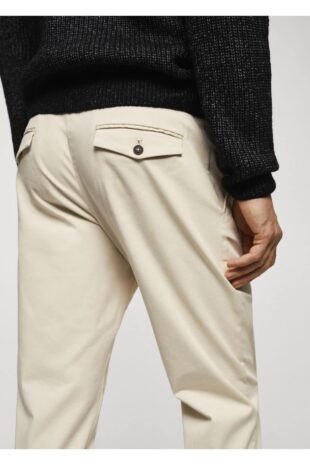 شلوار خاکستری فاق نرمال مردانه مانگو 67000637