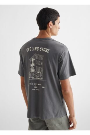 تی شرت خاکستری مردانه مانگو 67012916