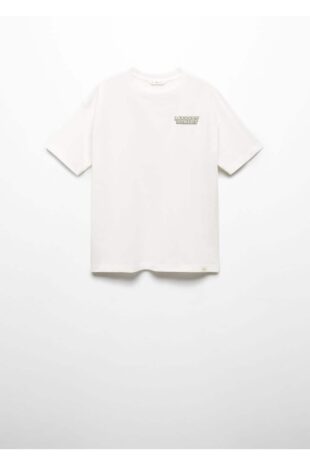 تی شرت سفید مردانه مانگو 67012924