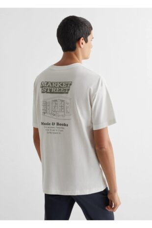 تی شرت سفید مردانه مانگو 67012924