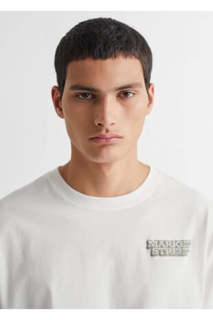 تی شرت سفید مردانه مانگو 67012924
