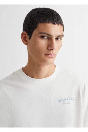 تی شرت سفید مردانه مانگو 67032915