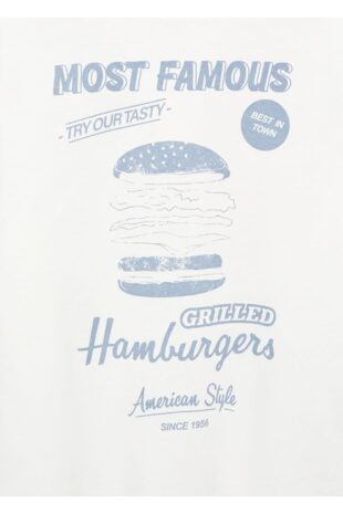 تی شرت سفید مردانه مانگو 67032915