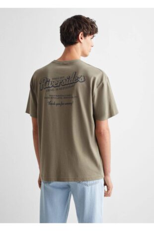 تی شرت خاکی مردانه مانگو 67052914