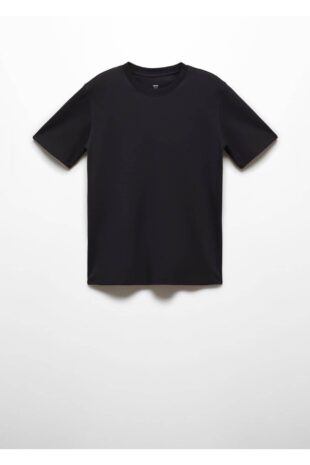 تی شرت سیاه مردانه مانگو 67054454