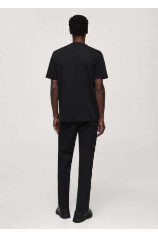 تی شرت سیاه مردانه مانگو 67054454