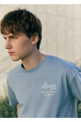 تی شرت آبی مردانه مانگو 67062913