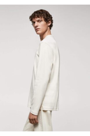 تی شرت سفید مردانه مانگو 67080438