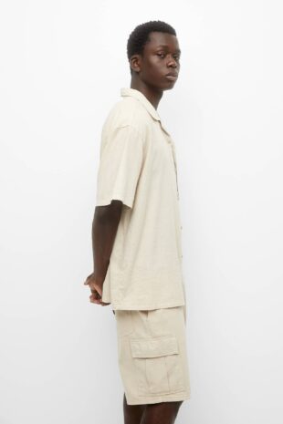 پیراهن بژ آستین کوتاه مردانه پول اند بیر | 3473545