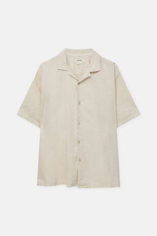 پیراهن بژ آستین کوتاه مردانه پول اند بیر | 3473545