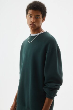 سویشرت سبز آستین بلند مردانه پول اند بیر | 7592514