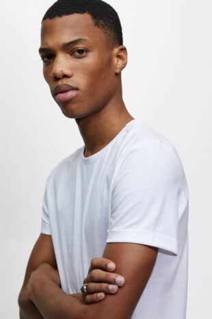 تی شرت سفید آستین کوتاه مردانه پول اند بیر | 4238501