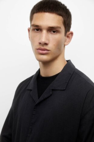 پیراهن سیاه آستین کوتاه مردانه پول اند بیر | 3473545