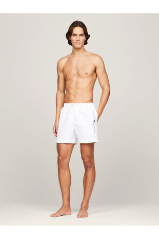 شورت شنا سفید فاق نرمال مردانه تامی هیلفیگر | UM0UM03258YCF