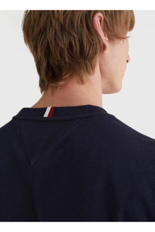 تی شرت لاجورد مردانه تامی هیلفیگر | MW0MW22900DW5