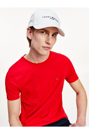 کلاه لبه دار سفید مردانه تامی هیلفیگر | AM0AM07352