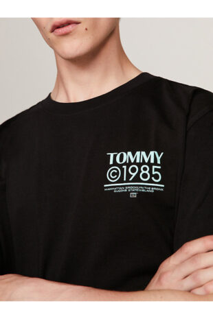 تی شرت سیاه مردانه تامی هیلفیگر | DM0DM18284BDS