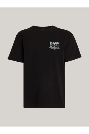 تی شرت سیاه مردانه تامی هیلفیگر | DM0DM18284BDS