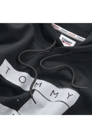 سویشرت سیاه آستین استاندارد مردانه تامی هیلفیگر | DM0DM17911