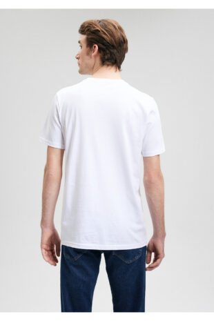 تی شرت سفید فاق نرمال آستین استاندارد مردانه ماوی | 067054-620