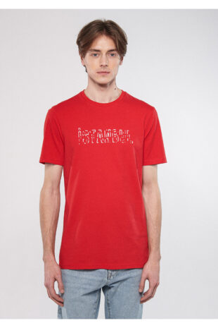 تی شرت قرمز فاق نرمال آستین استاندارد مردانه ماوی | 067115-35686