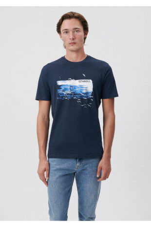 تی شرت لاجورد فاق نرمال آستین استاندارد مردانه ماوی | 611884