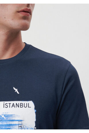 تی شرت لاجورد فاق نرمال آستین استاندارد مردانه ماوی | 611884