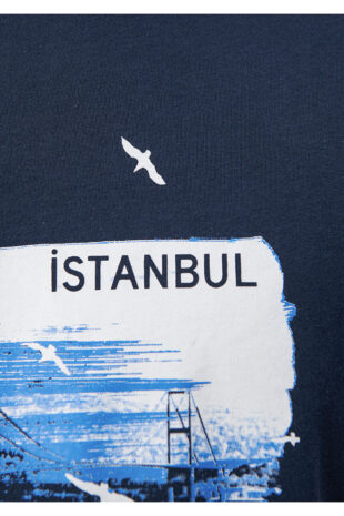 تی شرت لاجورد فاق نرمال آستین استاندارد مردانه ماوی | 611884