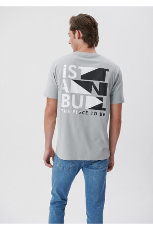 تی شرت خاکستری فاق نرمال آستین استاندارد مردانه ماوی | 611437