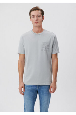 تی شرت خاکستری فاق نرمال آستین استاندارد مردانه ماوی | 611437