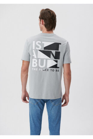 تی شرت خاکستری فاق نرمال آستین استاندارد مردانه ماوی | 611437