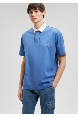 تیشرت یقه پولو آبی مردانه ماوی | 612049