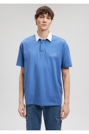 تیشرت یقه پولو آبی مردانه ماوی | 612049