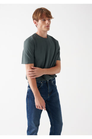 تی شرت سبز فاق نرمال آستین استاندارد مردانه ماوی | 610252