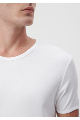 تی شرت سفید فاق نرمال آستین استاندارد مردانه ماوی | 063747-620
