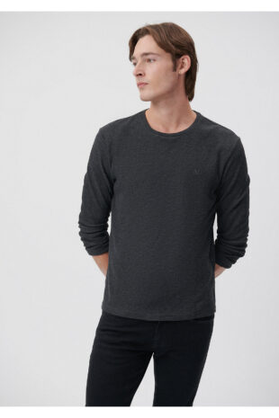 تی شرت سیاه فاق نرمال آستین استاندارد مردانه ماوی | 065755-29758