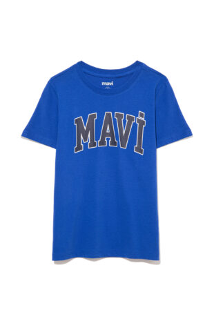 تی شرت آبی فاق نرمال آستین کوتاه پسرانه ماوی | 6610030