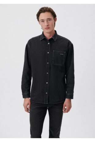 پیراهن خاکستری آستین استاندارد مردانه ماوی | 210588