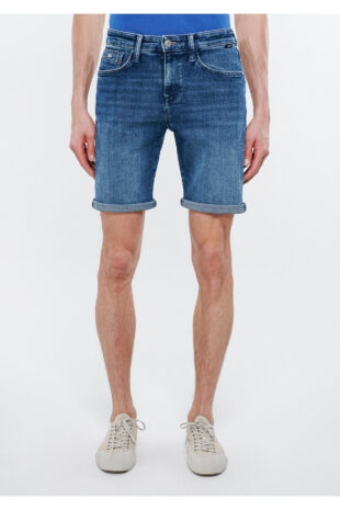 شلوارک آبی فاق نرمال مردانه ماوی | 4184