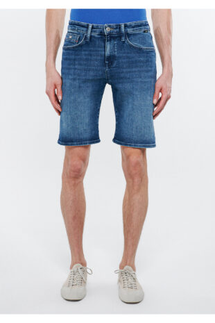 شلوارک آبی فاق نرمال مردانه ماوی | 4184