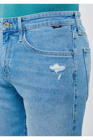 شلوارک آبی فاق نرمال مردانه ماوی | 4184