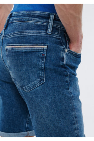 شلوارک آبی فاق نرمال مردانه ماوی | 4184