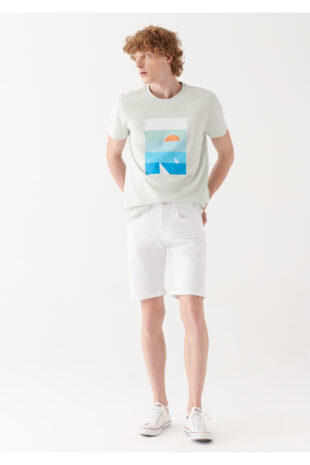 شلوارک سفید فاق نرمال مردانه ماوی | 418423856