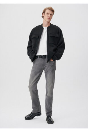 جین خاکستری فاق نرمال مردانه ماوی | 202