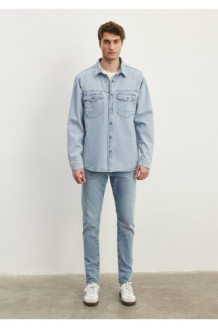 پیراهن متالیک مردانه ماوی | 210845