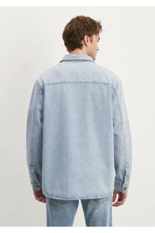 پیراهن متالیک مردانه ماوی | 210845