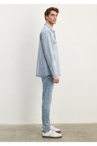 پیراهن متالیک مردانه ماوی | 210845