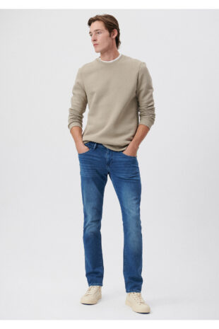 شلوار آبی فاق نرمال مردانه ماوی | 422