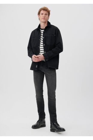 جین سیاه فاق نرمال مردانه ماوی | 42218775